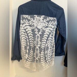 Stunning Denim and Lace Blouse